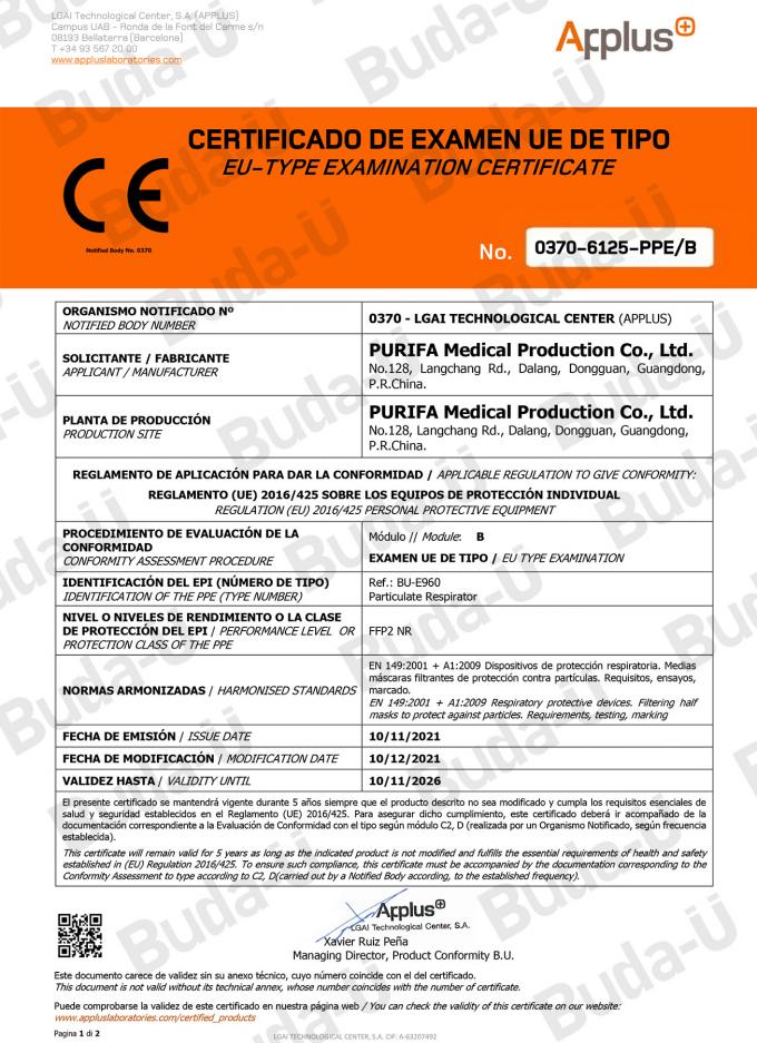 Certificado do módulo B do CE 0370 – 1of 2