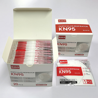Meio pacote PM2.5 individual de dobramento branco das máscaraes protetoras do respirador KN95 anti