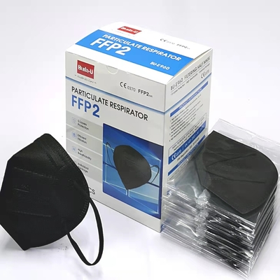 CE 0370 da máscara protetora da poeira FFP2 do respirador ínfimo descartável preto anti com Earloops
