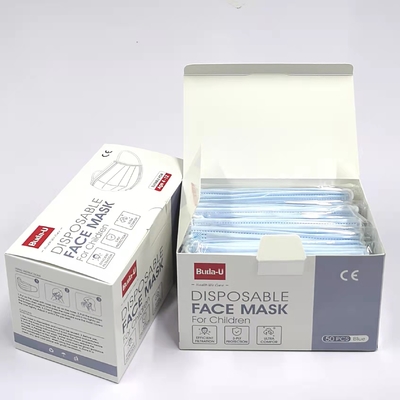 Máscara protetora médica descartável azul, máscara protetora das crianças de Earloop MDR 3 camadas