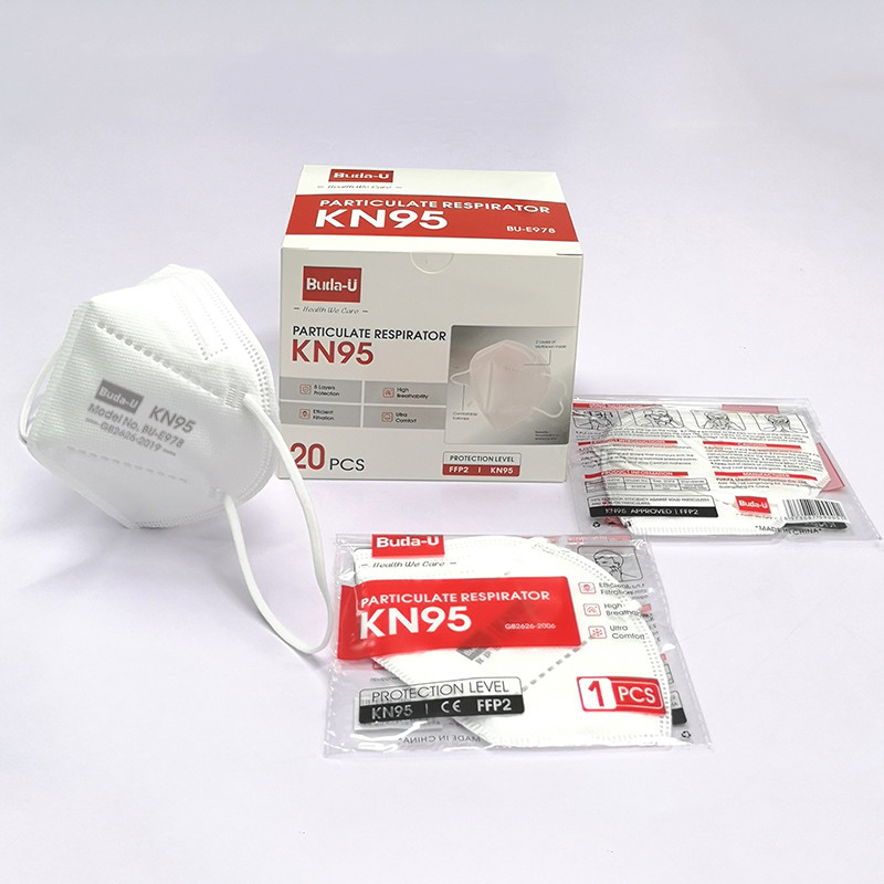 KN95 branco confortável que filtra a meia máscara com padrão GB2626-2019
