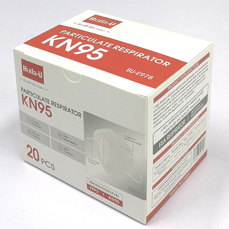 Eficiência KN95 da filtragem de 95% que dobra a meia máscara para a prevenção de COVID protetora