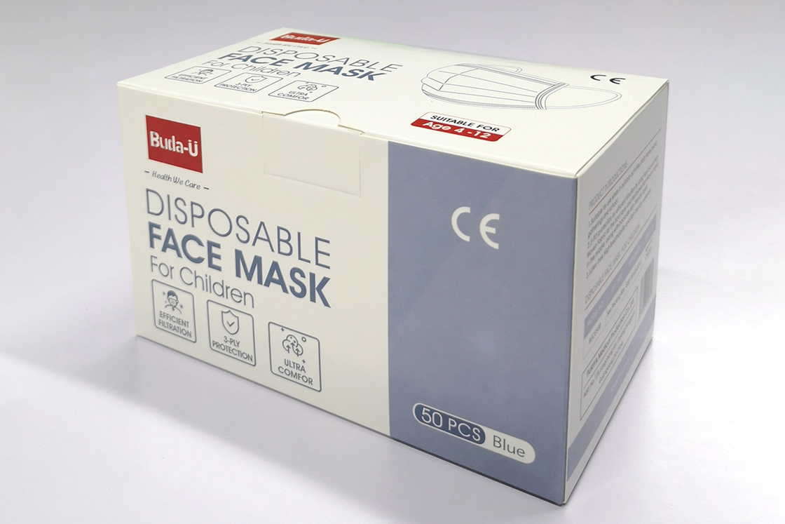 Earloop descartável azul a máscara protetora para crianças, máscara protetora protetora de máscara protetora das crianças, 3Ply para crianças, CE e FDA