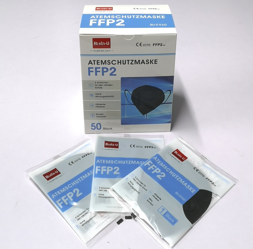 Máscara protetora FFP2 de embalagem alemão, partícula FFP2 que filtra a máscara protetora de meia máscara FFP2 em Alemanha