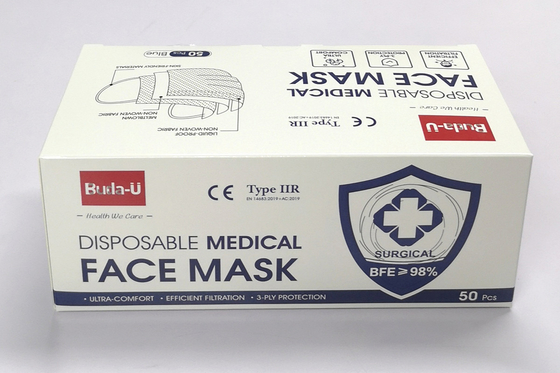 3 camadas de máscara cirúrgica azul com Earloops DATILOGRAFAM o nível Buda U de IIR