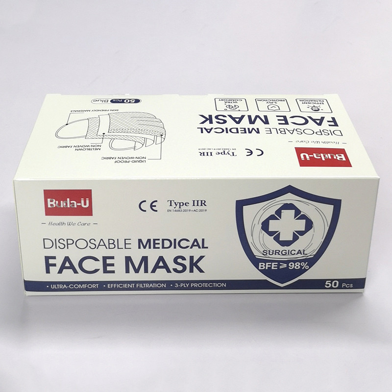 A máscara protetora 3PLY cirúrgica descartável EN14683 BFE 98% Eua aprovou