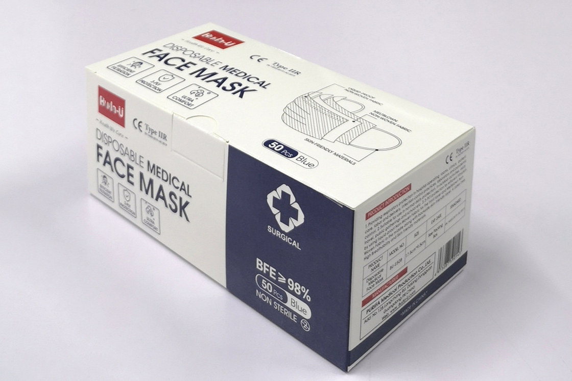 3 camadas de máscara protetora não tecida cirúrgica, máscara protetora protetora com Earloops, certificação do CE de FDA