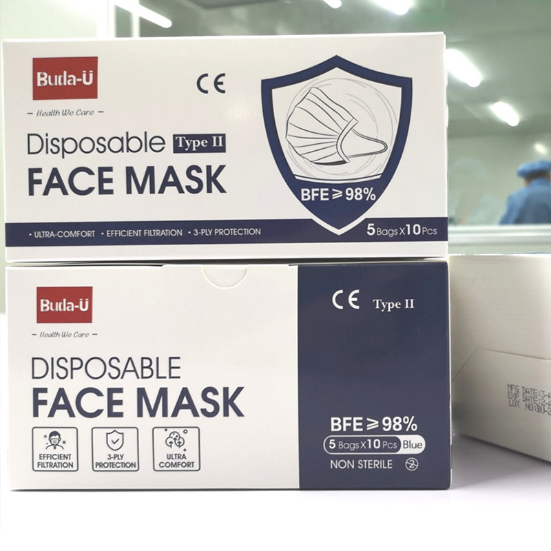 máscara protetora médica 98% mínima de 17.5x9.5cm BFE descartável para a drograria e o supermercado