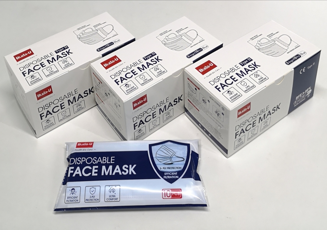 Máscara protetora médica de BU-E50B 3Ply no dispositivo padrão de ASTM FDA alistado e no registro