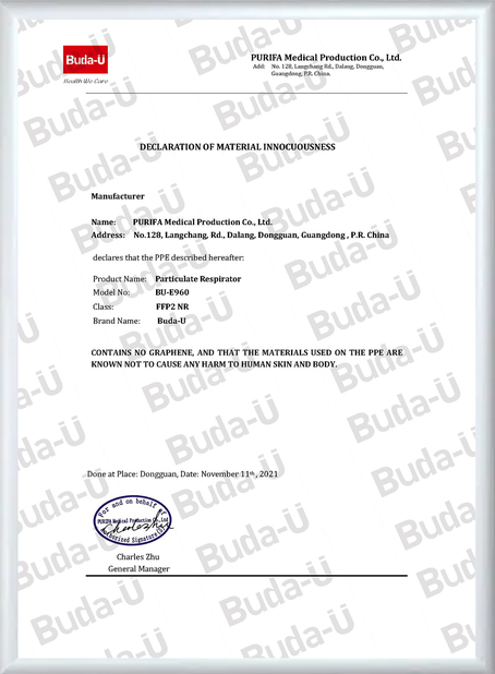 China PURIFA Medical Production Co.,Ltd Certificações